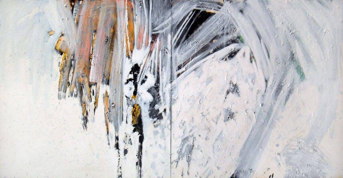 "White Phosphorus". Acrylic on Canvas - 200 X 100 cm, 2009. [Rafat Asad]