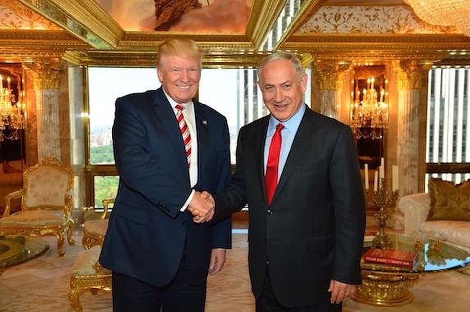 Donald Trump with Benjamin Netanyahu