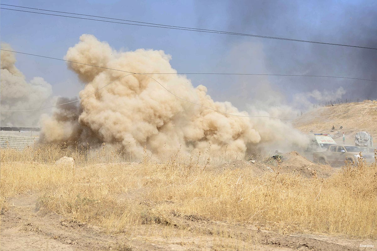 Debris of buildings are seen after airstrikess hit Syria [Anadolu]