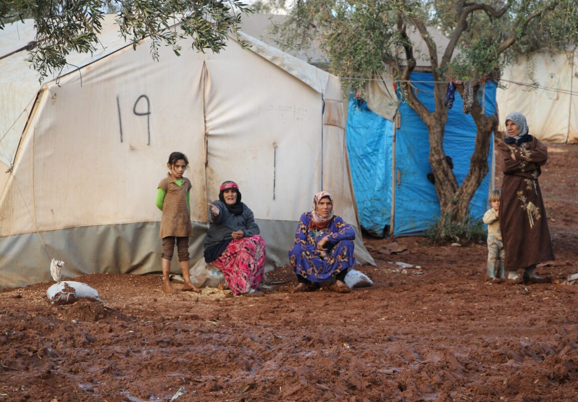 Syrians are seen at the refugee camp in Idlib, Syria on January 9 2017 [Abdulghani Arian/Anadolu Agency] 