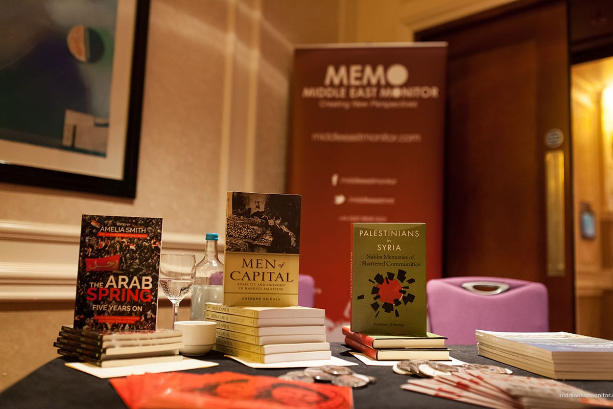 The Palestine Book Awards book stall on 18th November 2016 [Middle East Monitor]