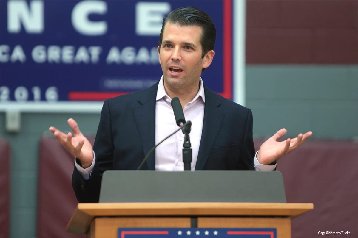 Donald Trump, Jr. speaking with supporters of his father in US om 27th October 2016 [Gage Skidmore/Flickr]