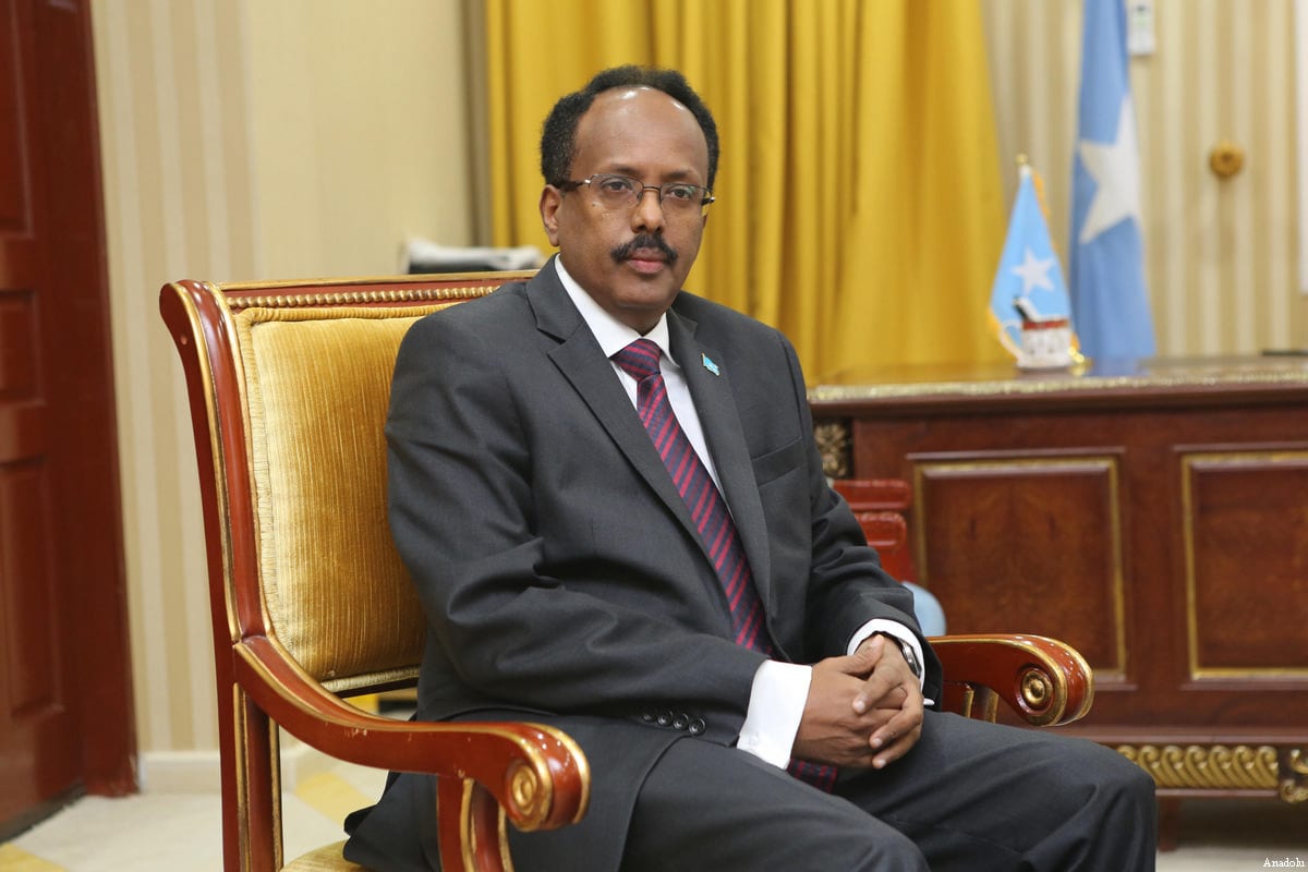 Somalia's President Mohamed Abdullahi Farmajo in Moghadishu, Somalia on February 16, 2017 [Sadak Mohamed/Anadolu]