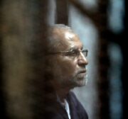 General Guide of the Egyptian Muslim Brotherhood Mohammed Badie at a court case in Egypt on 26 February 2017 [Moustafa El Shemy/Anadolu Agency]