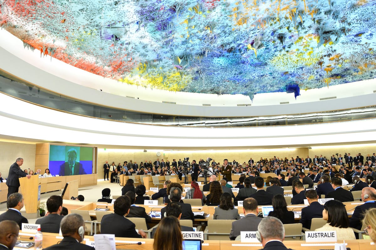 Image of the 34th session of the United Nations Human Rights Council at the United Nations office in Geneva, Switzerland on 2 February 2017 [Mustafa Yalçın - Anadolu Agency]