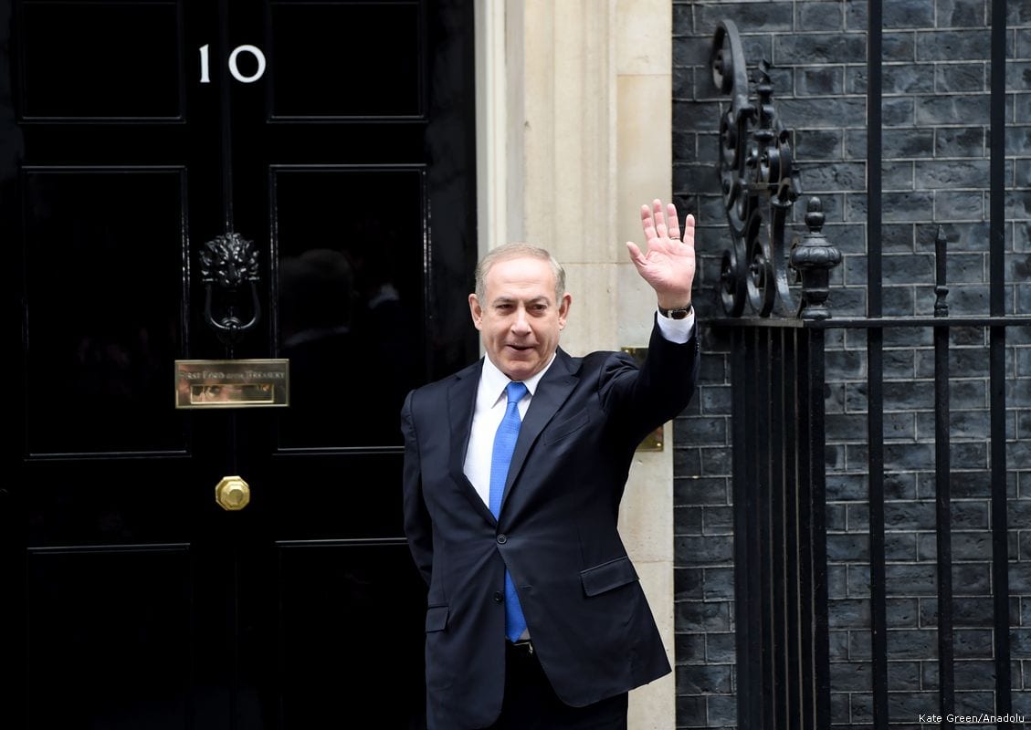 Israeli Prime Minister Benjamin Netanyahu during his visit to the UK on 6 February 2017 [Kate Green /Anadolu Agency]