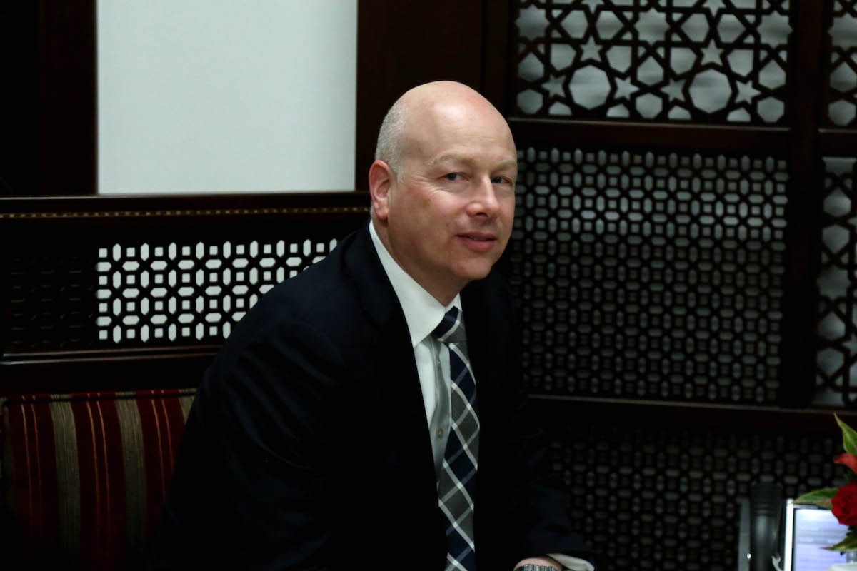 US President Donald Trump's Assistant and Special Representative for International Negotiations, Jason Greenblatt (C) in Ramallah, West Bank [Issam Rimawi/Anadolu Agency]