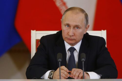 Russian President Vladimir Putin in Moscow, Russia on March 28, 2017. ( Sefa Karacan/ Anadolu Agency )