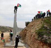 Palestinians clash with Israeli forces as they take part in a protest against Israeli occupation over Palestinian lands on the 41st Palestinian Land Day in Bethlehem, in West Bank on March 30, 2017. ( Issam Rimawi - Anadolu Agency )