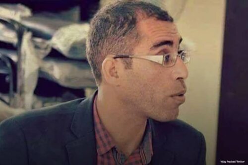 Image of Palestinian Basel Al-Araj who was shot dead by Israeli forces on 6 March 2017 [Abeer-Almasri/Twitter]