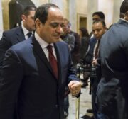 Egyptian President Abdulfettah el-Sisi arrives for a meeting with members of the U. House Foreign Affairs Committee in Washington, US on April 4, 2017. ( Samuel Corum - Anadolu Agency )