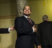 Egyptian President Abdulfettah el-Sisi's heads in to a meeting with US Senate Majority Leader Mitch McConnell and Senator Orrin Hatch, President Pro Tempore of the US Senate in Washington, US on April 4, 2017. ( Samuel Corum - Anadolu Agency )