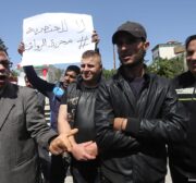 Palestinian Authority employees stage a protest after 30% is cut from their salaries.