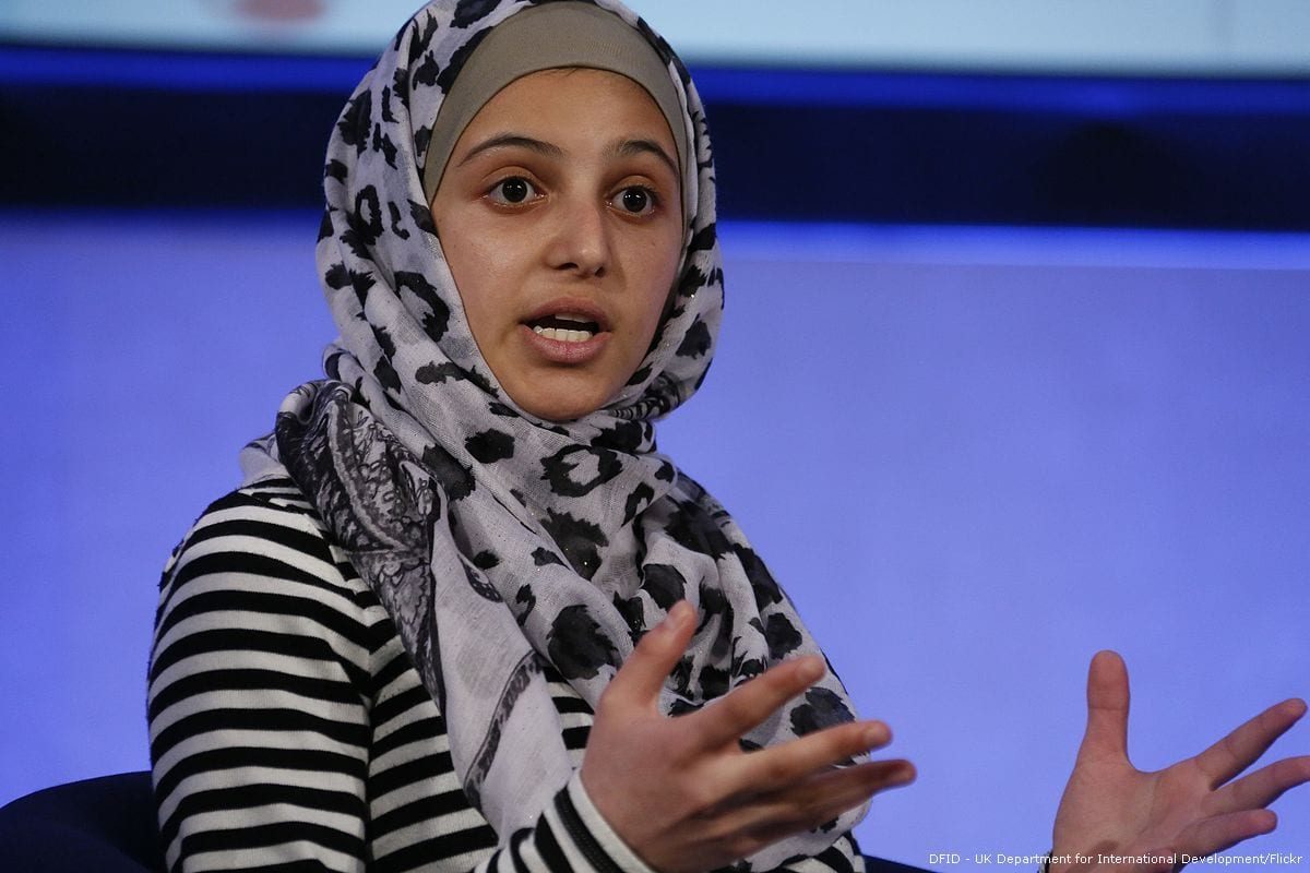 Image of Syrian activist Muzoon Almellehan at the Girls' Education Forum in London, UK on 7 July 2016 [DFID//Flickr]