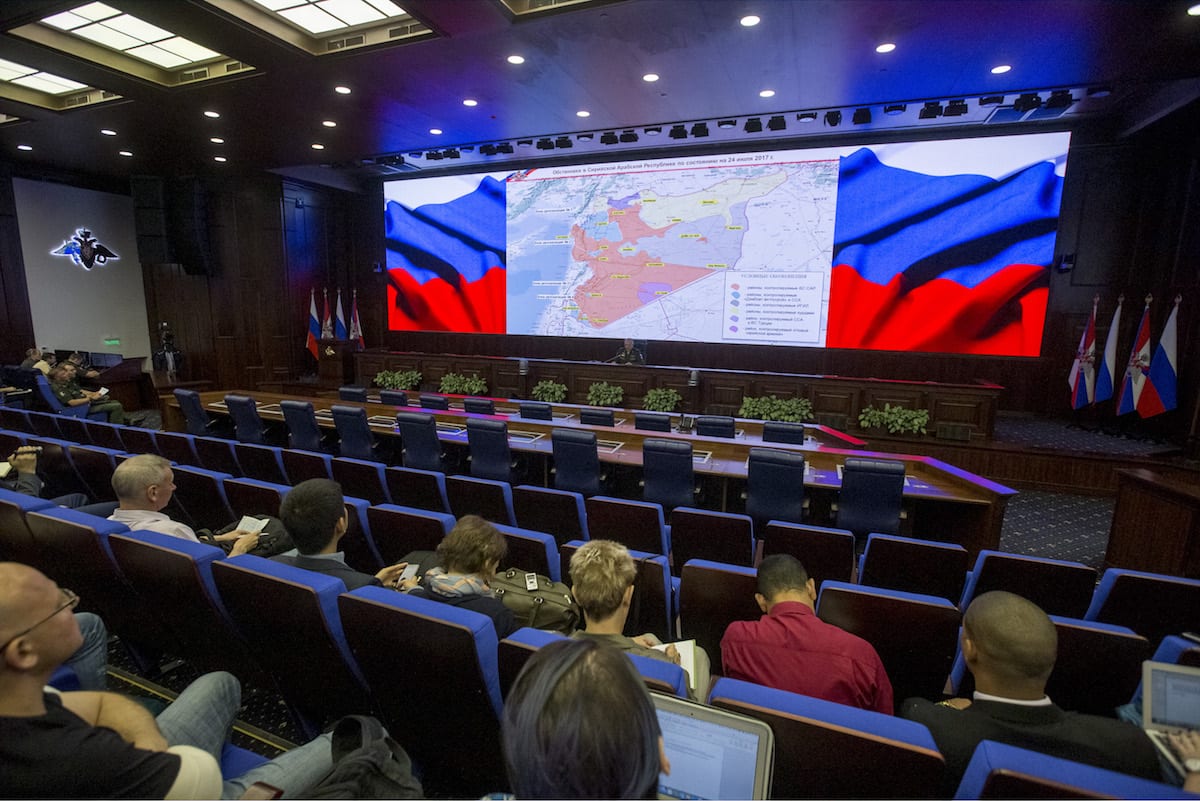 Russia's General Staff Sergei Rudskoy says it has deployed military police to monitor the cease-fire in a safe zone in the eastern suburbs of Syria's Damascus on 24 July, 2017 [Nikita Shvetsov/Anadolu Agency]