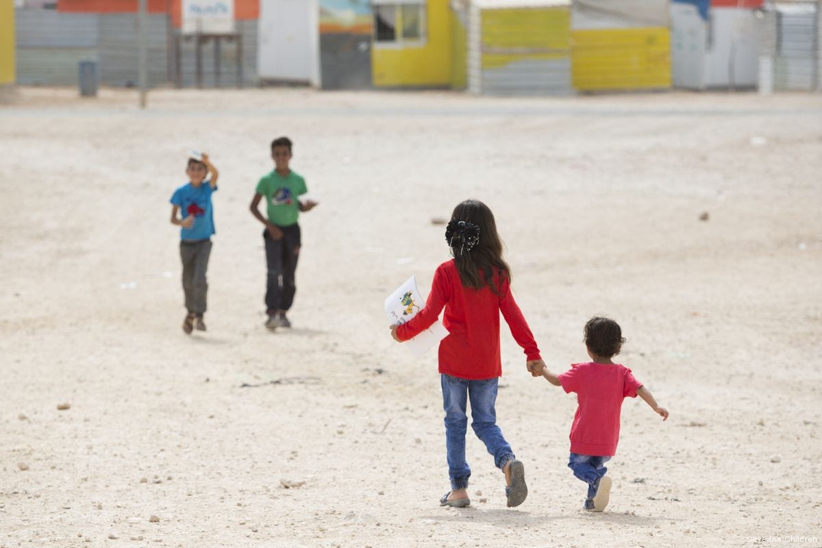 Syrian children at Jordan’s Za’atari refugee camp which is home to 80,000 Syrian refugees [Save the Children]