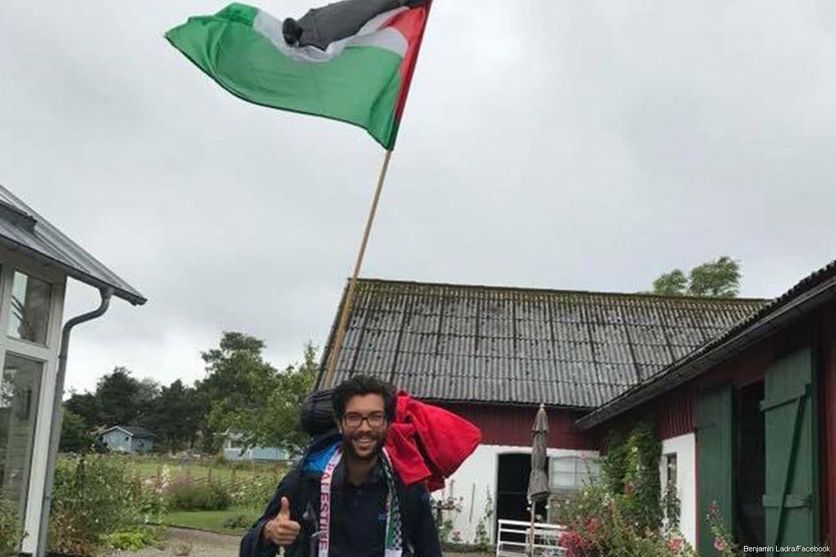 Pro-Palestinian Swedish activist started a 4,800 kilometre trek to Palestine [Benjamin Ladra/Facebook]
