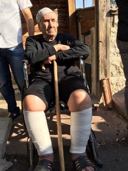 84-year-old Ayoub Shamasna was evicted from his home in occupied East Jerusalem on 5 September 2017. Because of his disability he was carried out of the property on his chair.
