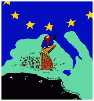Immigration European Union - Cartoon [Latuff/MiddleEastMonitor]