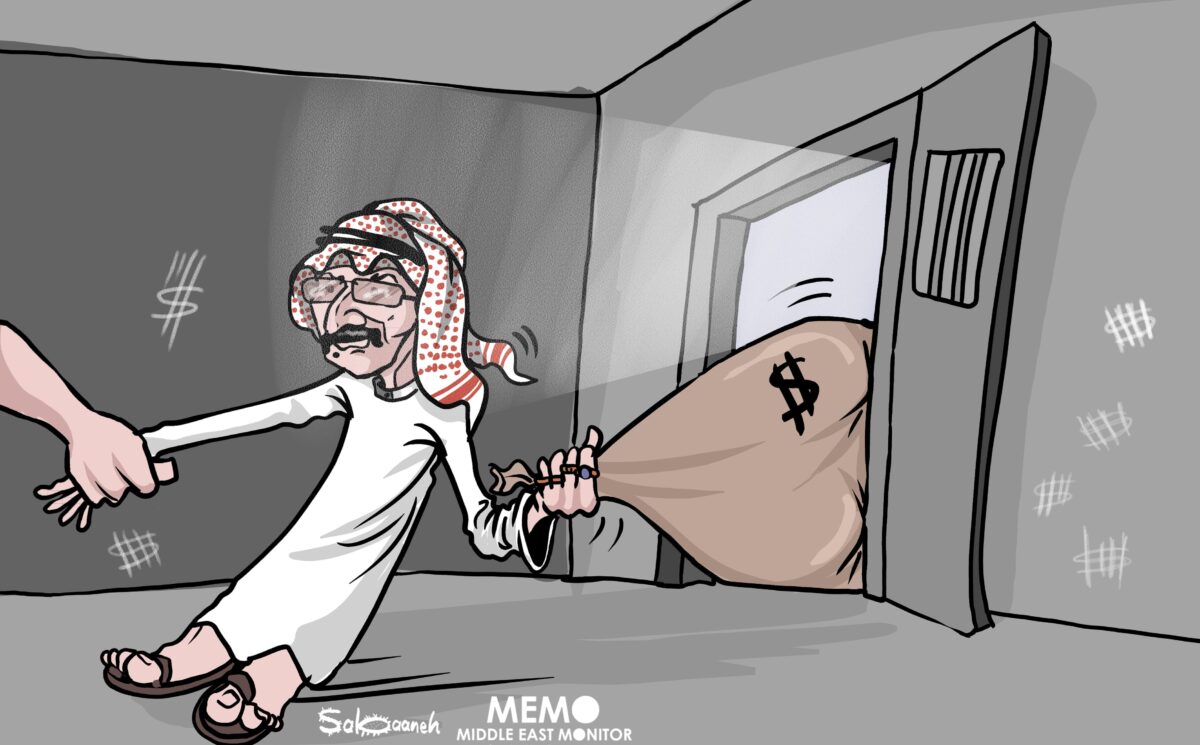 Saudi billionaire Prince Al-Waleed detained in corruption inquiry - Cartoon [Sabaaneh/MiddleEastMonitor]
