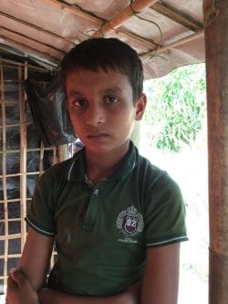 Mohammed Shofique, 11 year old Rohingya refugee currently residing at the Thainkhali Camp in Bangladesh