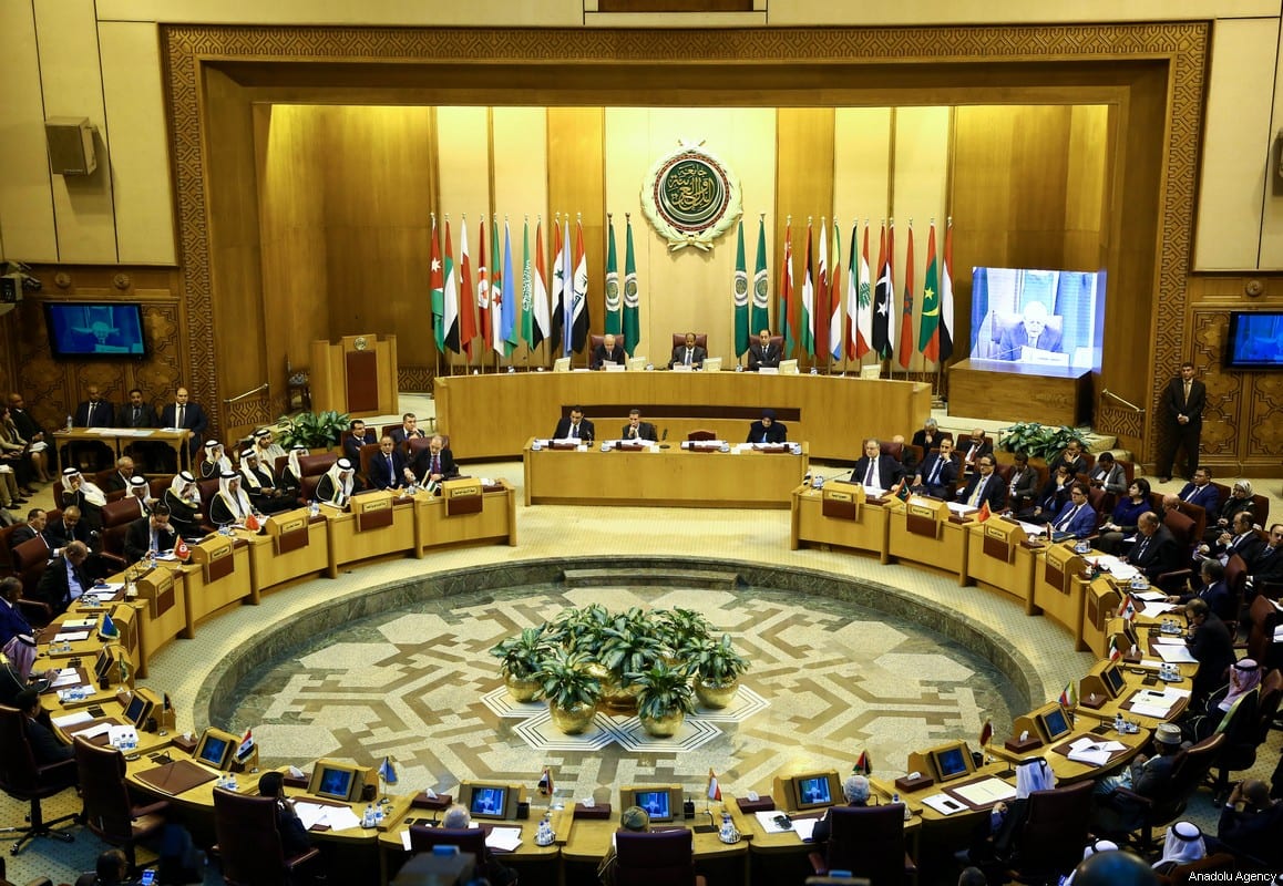 General view of Arab League foreign ministers emergency meeting in the Egyptian capital Cairo on 9 December, 2017 [Stringer/Anadolu Agency]