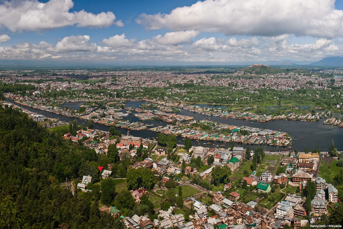 View of Dal Lake and the city of Srinagar, Kashmir's largest city on the Indian side, from the Shankaracharya Hill [KennyOMG / Wikipedia]