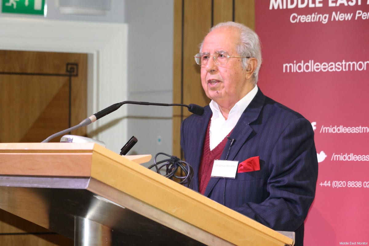 Dr Salman Abu Sitta seen at Middle East Monitor's 'Jerusalem: Legalising the Occupation' conference in London, UK on 3 March, 2018 [Jehan Alfarra/Middle East Monitor]