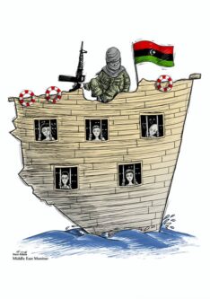 Up to 77% of migrants face abuse, exploitation and trafficking - Refugee crisis, Libya - Cartoon [Hani Abbas/MiddleEastMonitor]