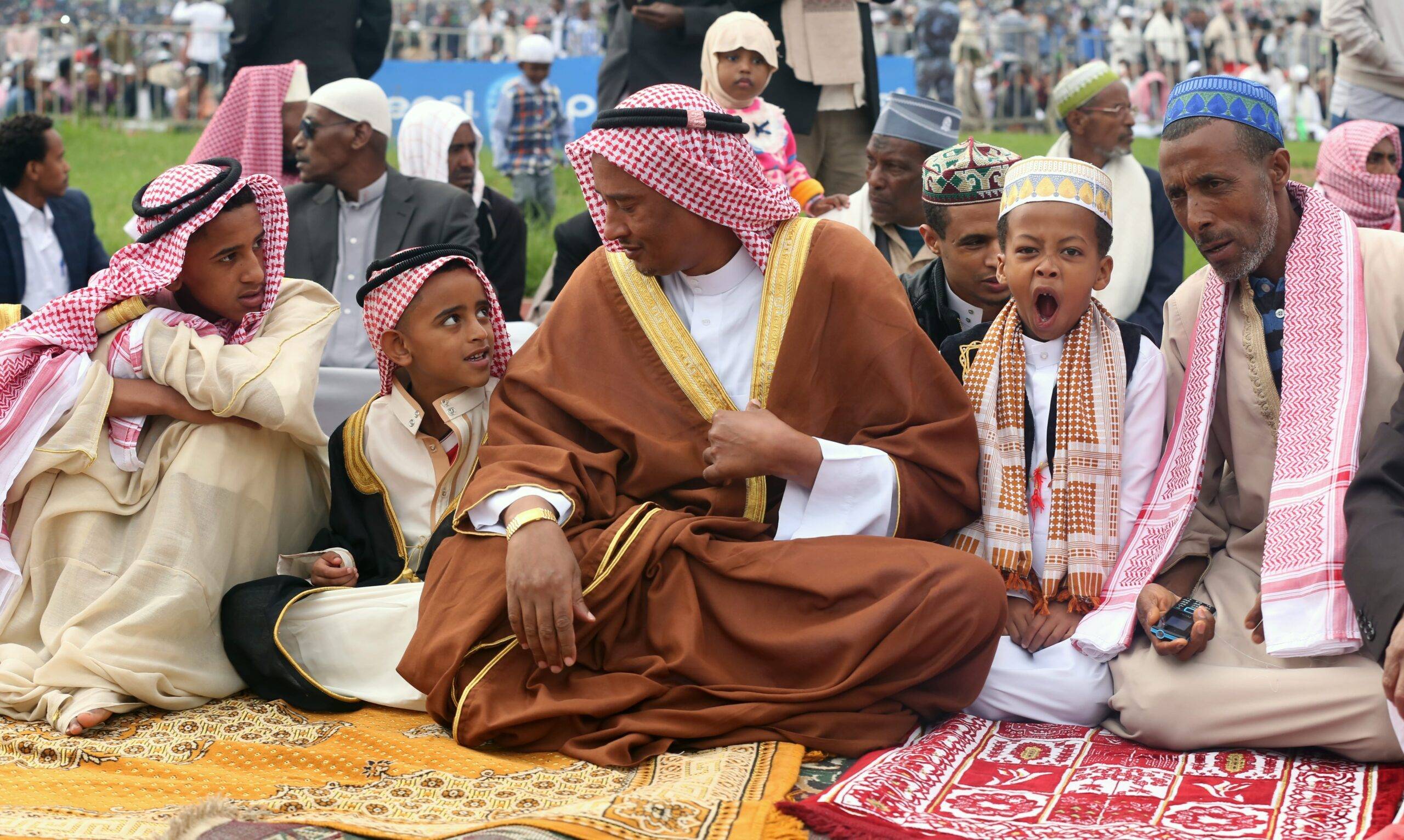 Muslims gather to perform Eid al-Fitr prayer at the Stadium in Addis Ababa, Ethiopia on 15 June, 2018 [Minasse Wondimu Hailu/Anadolu Agency]