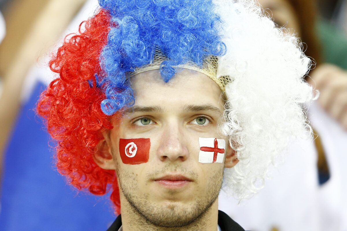 A fan is seen during the 2018 FIFA World Cup between Tunisia and England at the Volgograd Arena in Volgograd, Russia on 18 June 2018 [Sefa Karacan/Anadolu Agency]