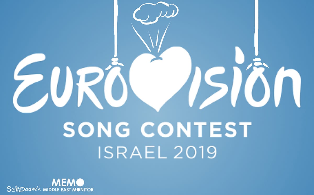 Global artists call for a boycott on Eurovision in solidarity with Palestinians - Cartoon [Sabaaneh/MiddleEastMonitor]