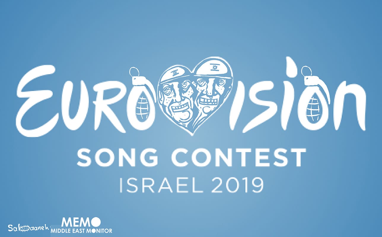 Global artists call for a boycott on Eurovision in solidarity with Palestinians - Cartoon [Sabaaneh/MiddleEastMonitor]