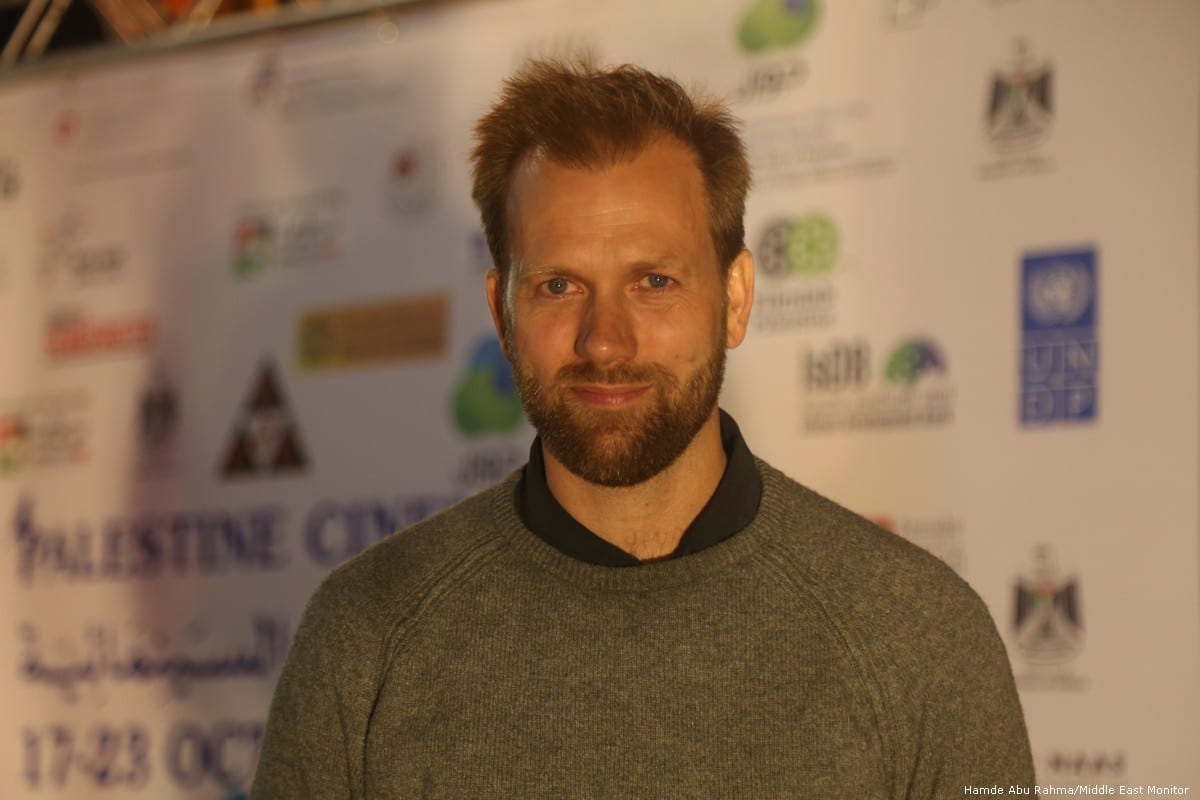 Norwegian film director Mats Grorud at Palestine Cinema Days Festival [Hamde Abu Rahma/Middle East Monitor]