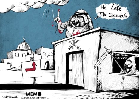 Where is Jamal Khashoggi?... - Cartoon [Sabaaneh/MiddleEastMonitor]