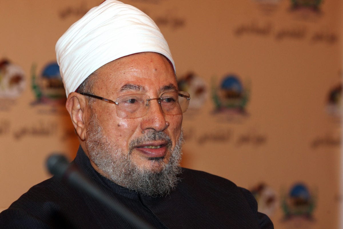 Egyptian-born cleric Sheikh Yusuf al-Qaradawi attends the sixth annual Al-Quds (Jerusalem) Conference organised by the Jerusalem International Foundation in the Qatari capital Doha on October 12, 2008 [KARIM JAAFAR/AFP/Getty Images]
