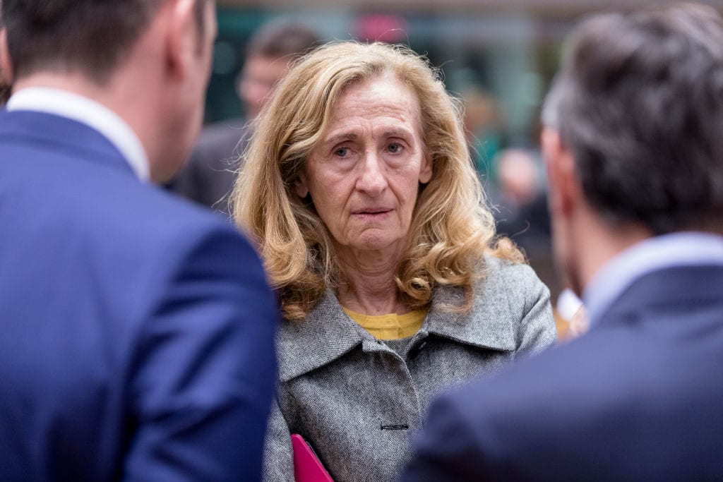 French Minister of Justice Nicole Belloubet in Brussels on 7 December 2018 [Thierry Monasse/Getty Images]