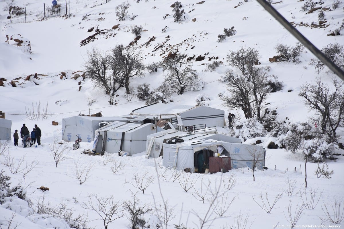 Snow blanketed refugee camp in Lebanon Middle East Monitor