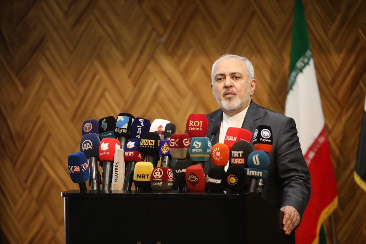 Iranian Foreign Minister Javad Zarif in Sulaymaniyah, Iraq on 15 January 2019 [Feriq Fereç/Anadolu Agency]