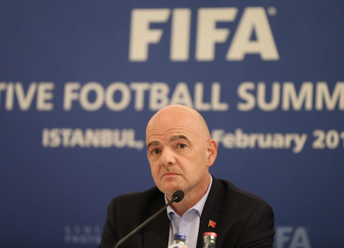 FIFA President Gianni Infantino makes a speech during a press conference following the Executive Football Summits in Istanbul, Turkey on 15 February 2019. [İsa Terli - Anadolu Agency]