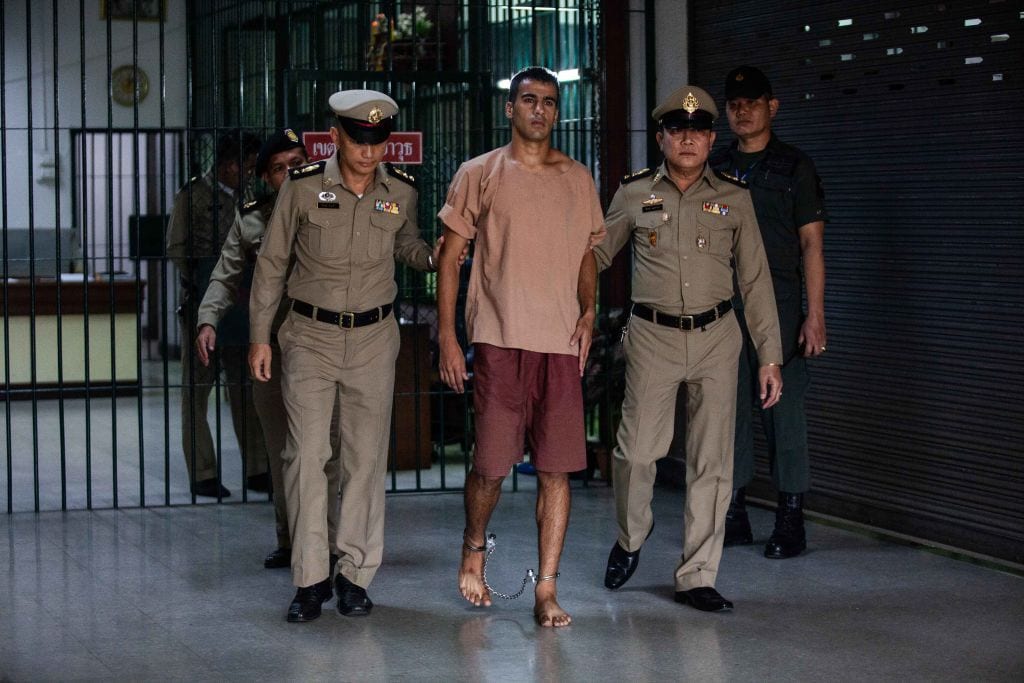 The departure of Hakeem al-Araibi, a refugee footballer, from Bangkok's Criminal Court on 4 February 2019 in Bangkok, Thailand. [Lauren DeCicca/Getty Images]