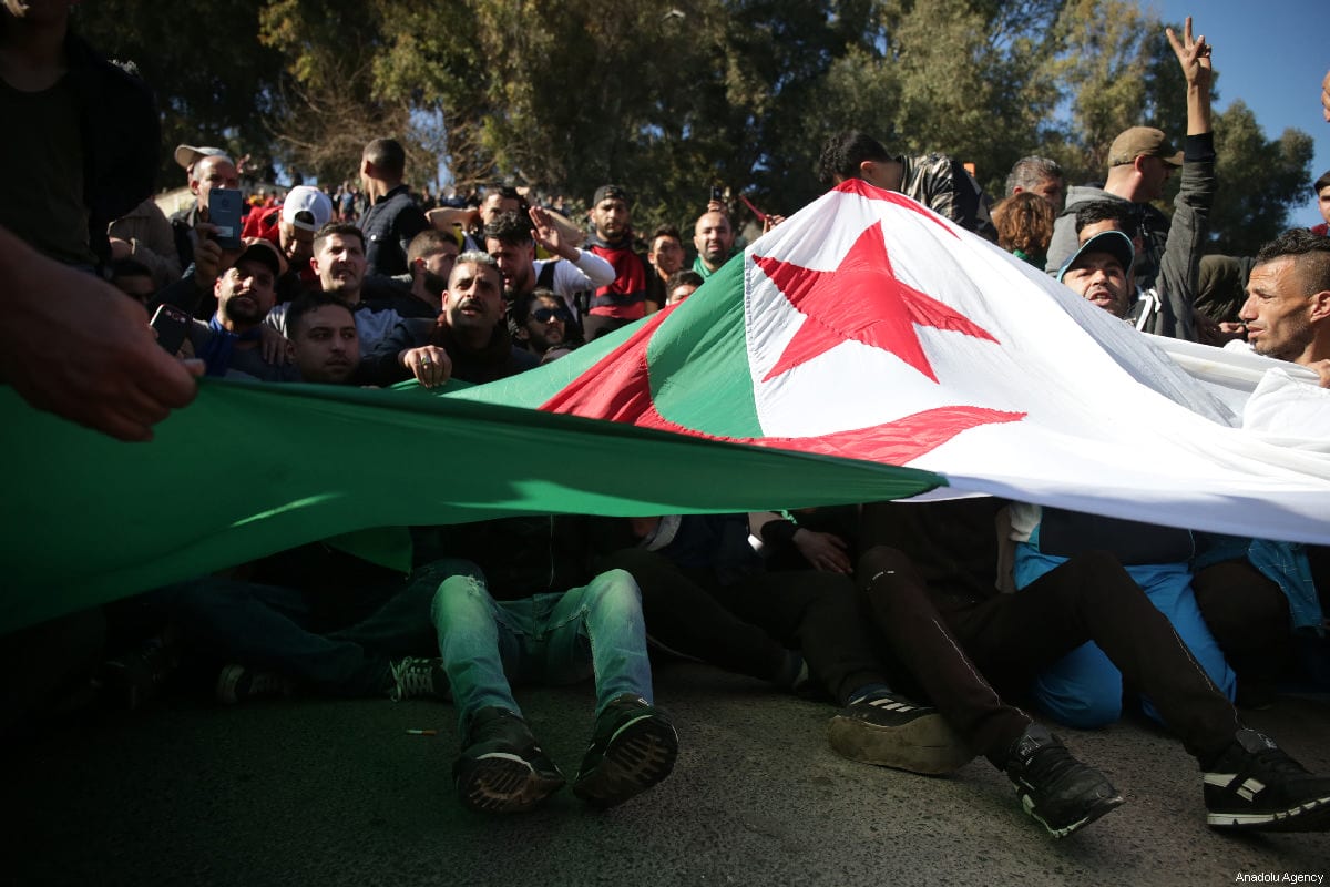 People attend a demonstration to protest against candidacy of President Abdelaziz Bouteflika for a fifth term in Algiers, Algeria on March 01, 2019 [Farouk Batiche / Anadolu Agency]