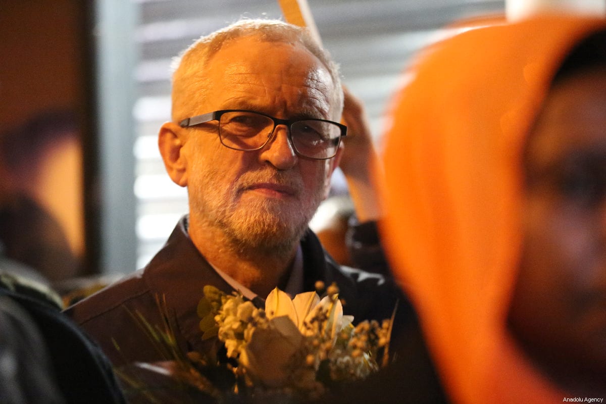 LONDON, UNITED KINGDOM - MARCH 15: The leader of the Labour Party Jeremy Corbyn attends a vigil organised by Muslim Welfare Center in front of the Finsbury Park underground station with the participation of local faith communities, representatives of NGO’s, for the victims of the terror attack on New Zealand mosques in north London, United Kingdom on March 15, 2019. Muslim Welfare Center, just yards from the underground station, was itself target of an Islamophobic terror attack on June 19, 2017. ( Tayfun Salcı - Anadolu Agency )