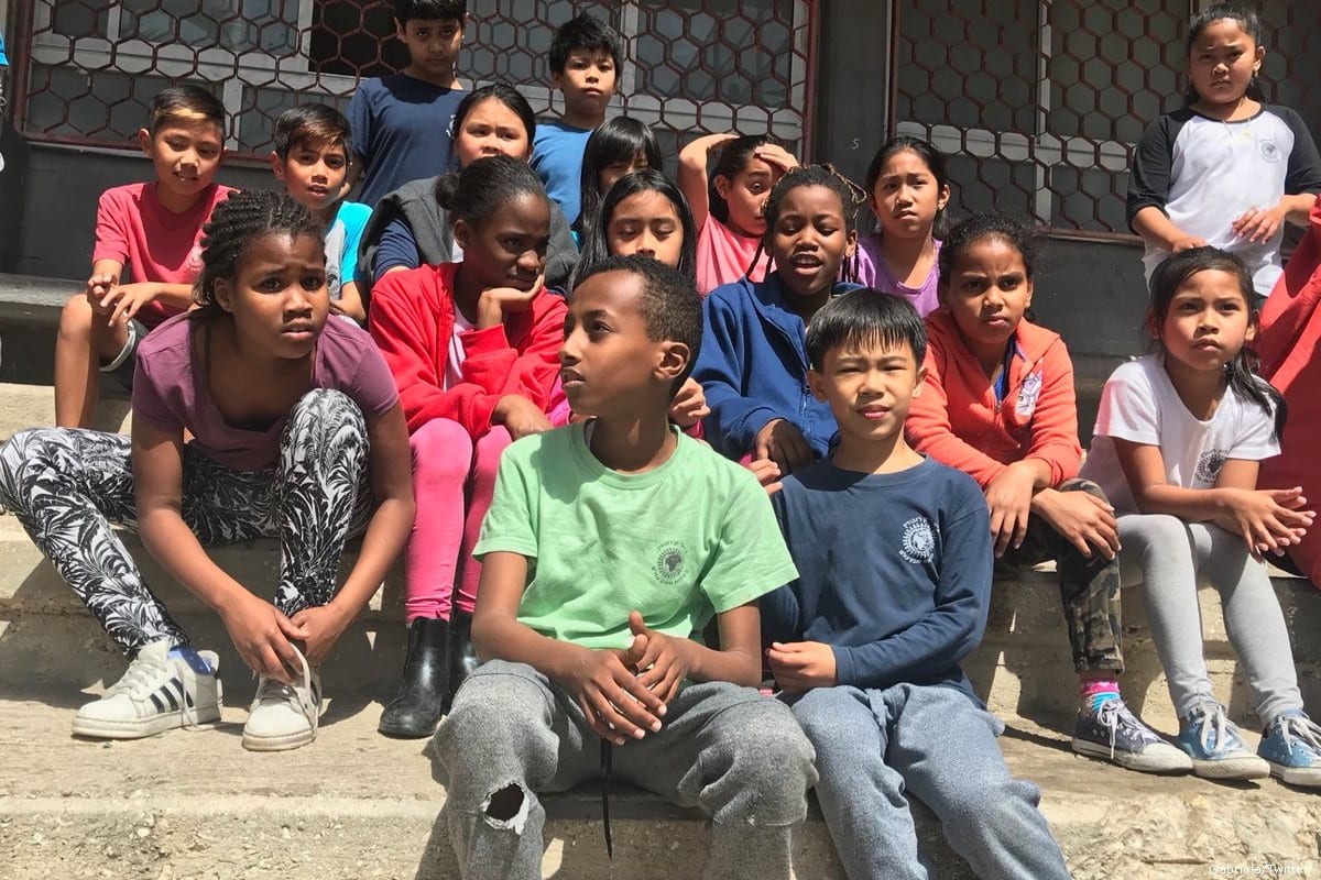 Children of migrant workers at the Bialik-Rogozin school in south Tel Aviv [Gabriela/Twitter]