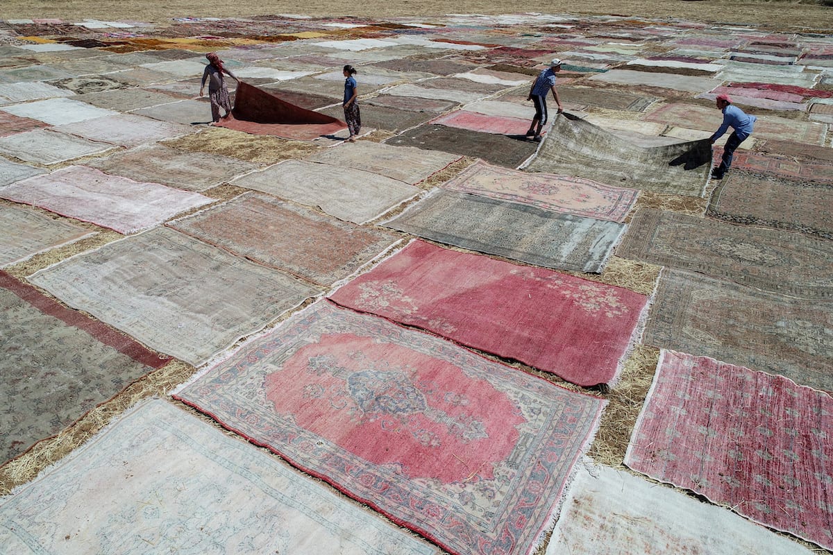 Turkey Sunlight gives handwoven carpets pastel colors Middle East