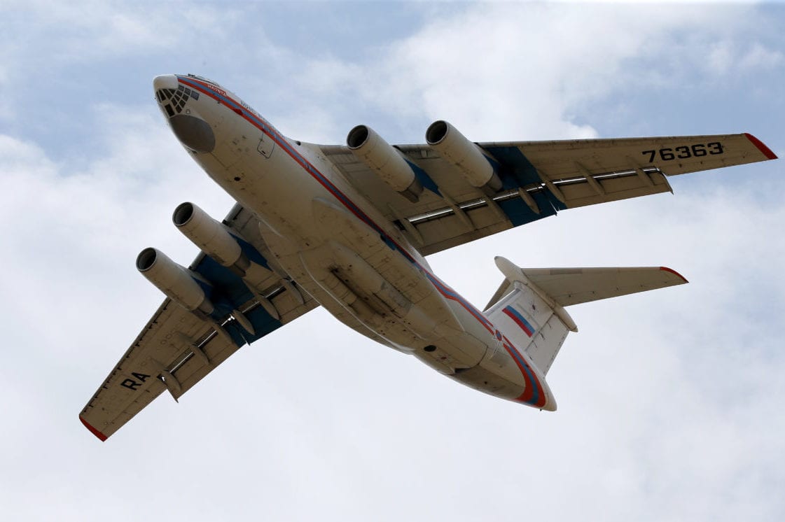 The 13th Russian cargo aircraft, delivered components of Russian S-400 Long Range Air and Missile Defense Systems, takes off from Murted Air Base in Ankara, Turkey on 17 July 2019. [Raşit Aydoğan - Anadolu Agency]