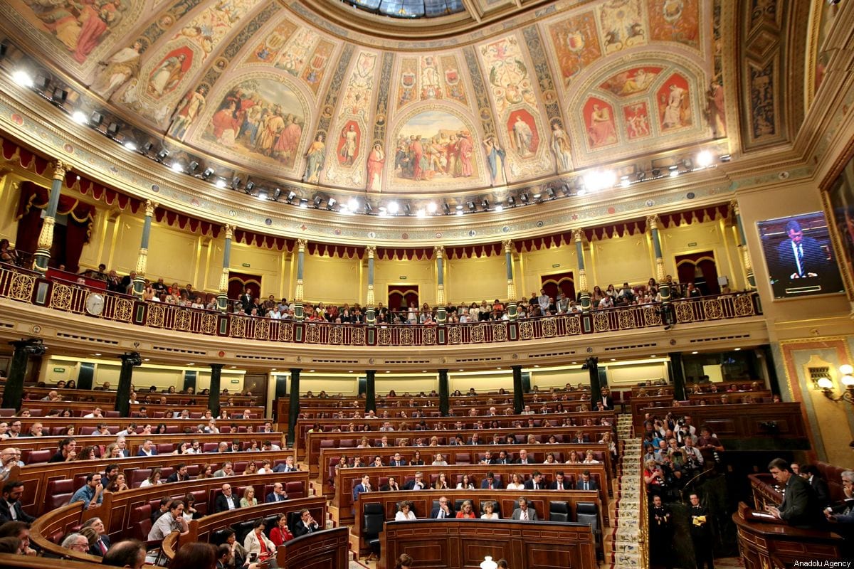 A general view of Spanish Parliament during the third day of a session held on 25 July 2019 in Madrid, Spain. [Juan Carlos Rojas - Anadolu Agency]