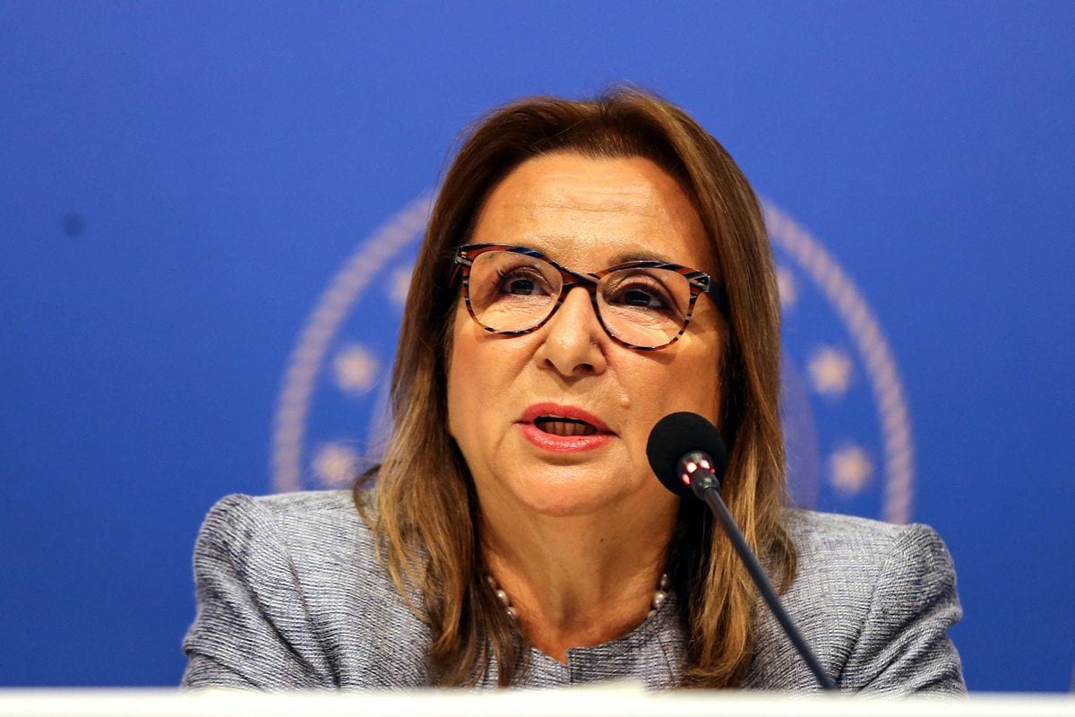 Trade Minister of Turkey, Ruhsar Pekcan makes a speech as she attends the launching meeting of 'Turkey's Export Master Plan' held at Swiss Hotel The Bosphorus in Istanbul, Turkey on 29 August 2019. [Şebnem Coşkun - Anadolu Agency]
