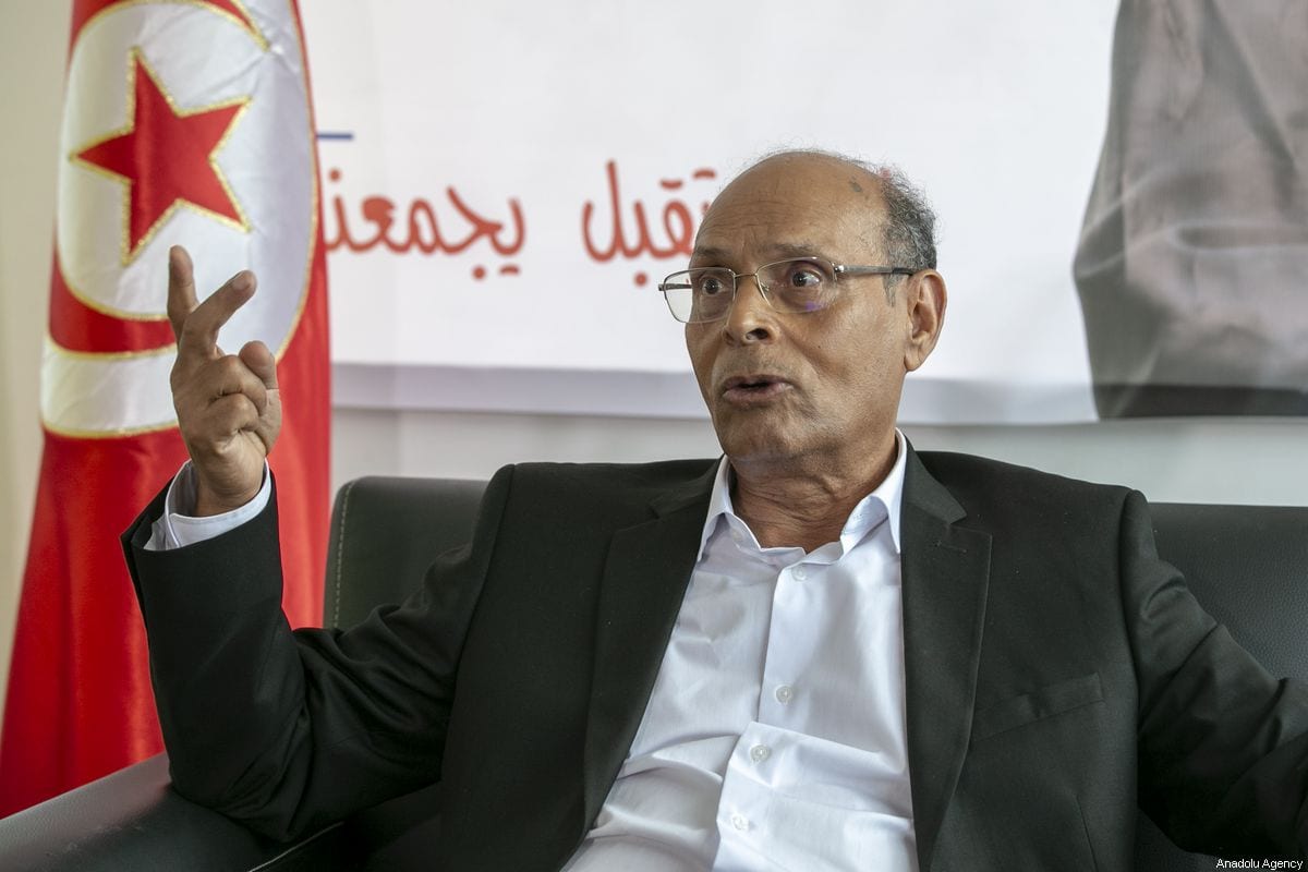 Former Tunisian President Moncef Marzouki speaks during an exclusive interview in Tunis, Tunisia on September 01, 2019 [Yassine Gaidi/Anadolu Agency]
