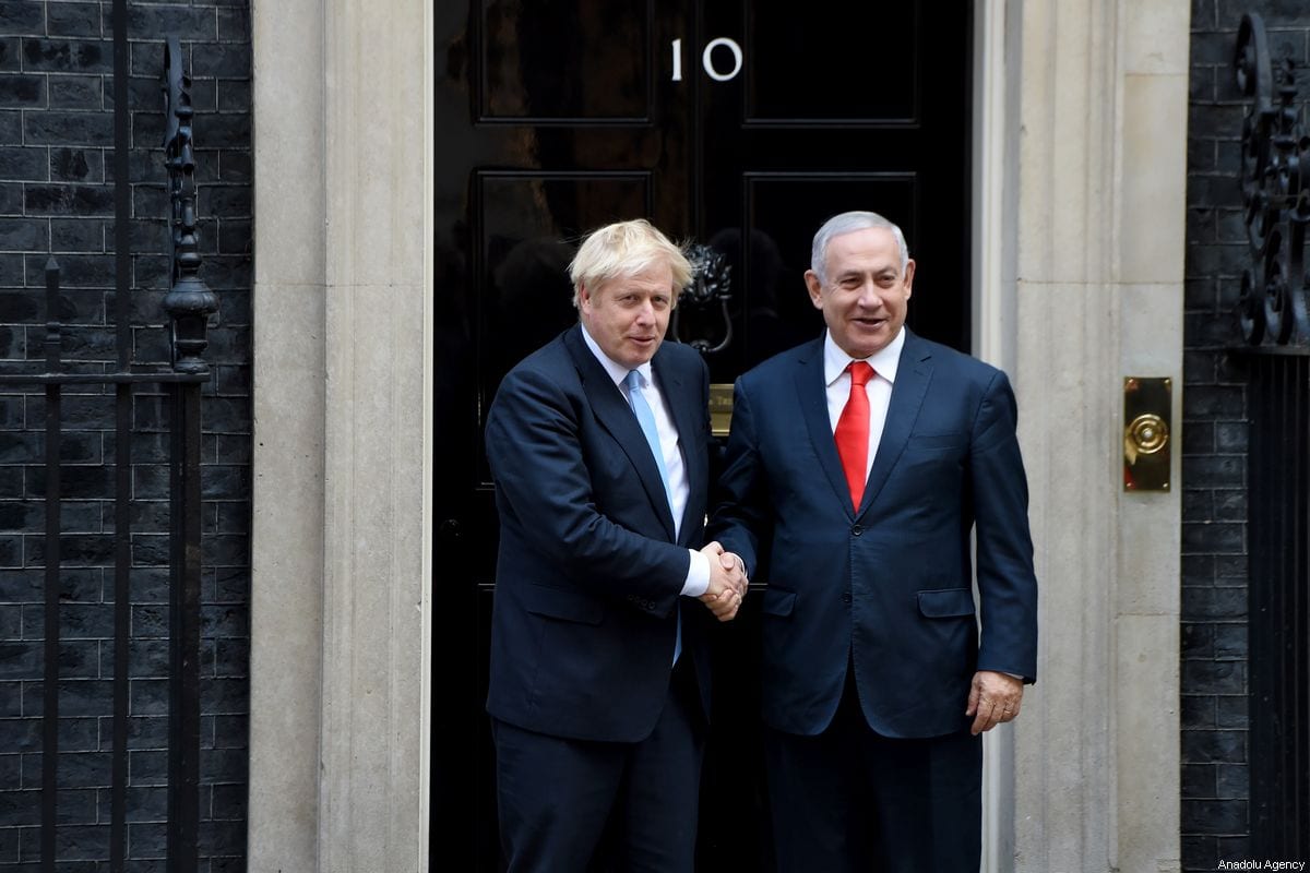 British Prime Minister Boris Johnson meets with Israeli Prime Minister Benjamin Netanyahu at No. 10 Downing Street, in London, UK on 5 September 2019 [Kate Green/Anadolu Agency]
